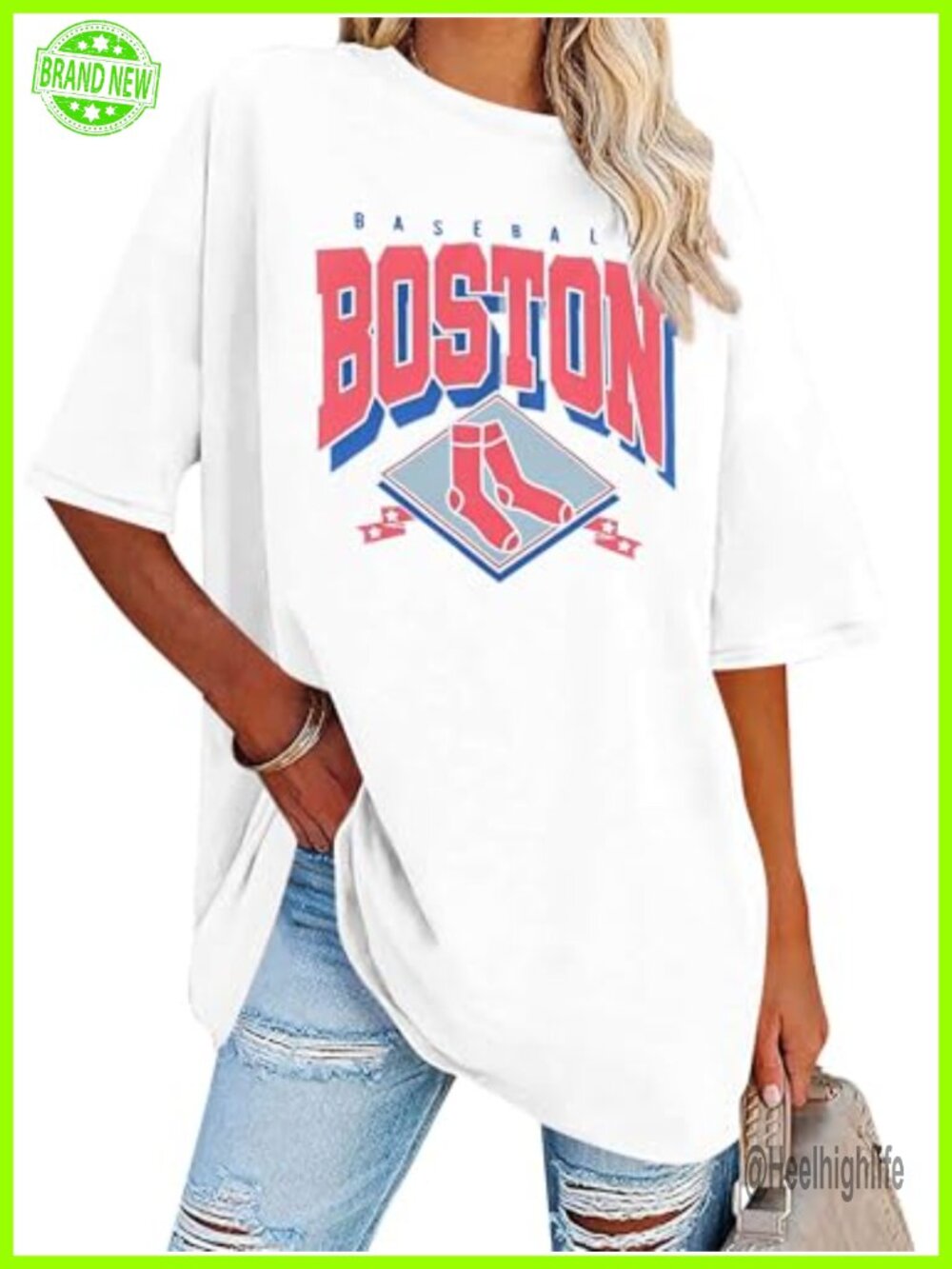 Baseball Graphic Tee Women Short Sleeve Crew Neck